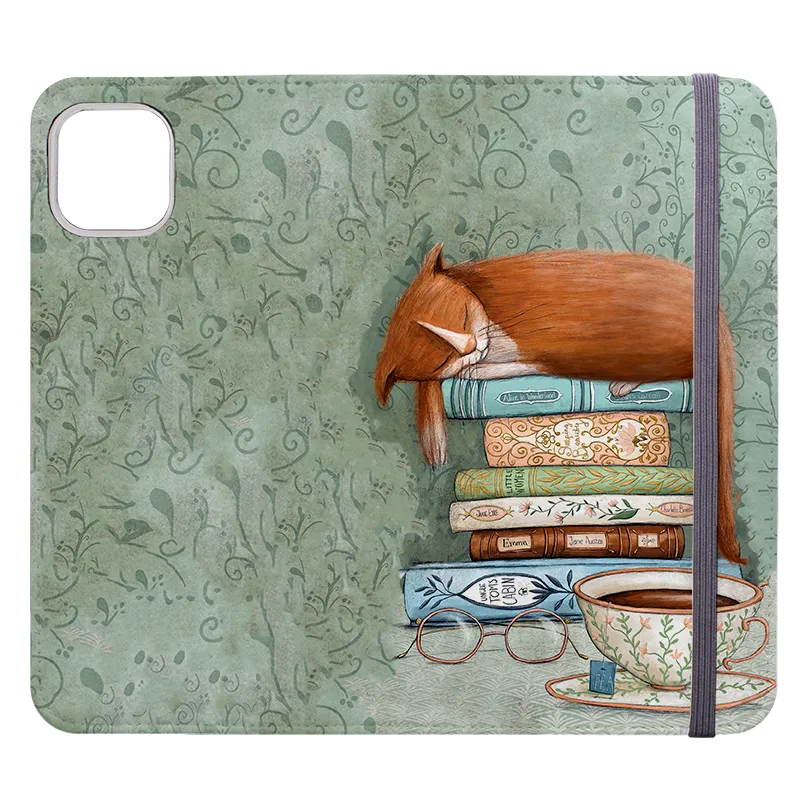 Cat and Books Wallet Case By Maja Lindberg