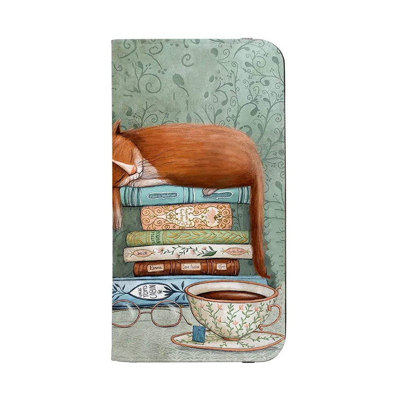 Cat and Books Wallet Case By Maja Lindberg