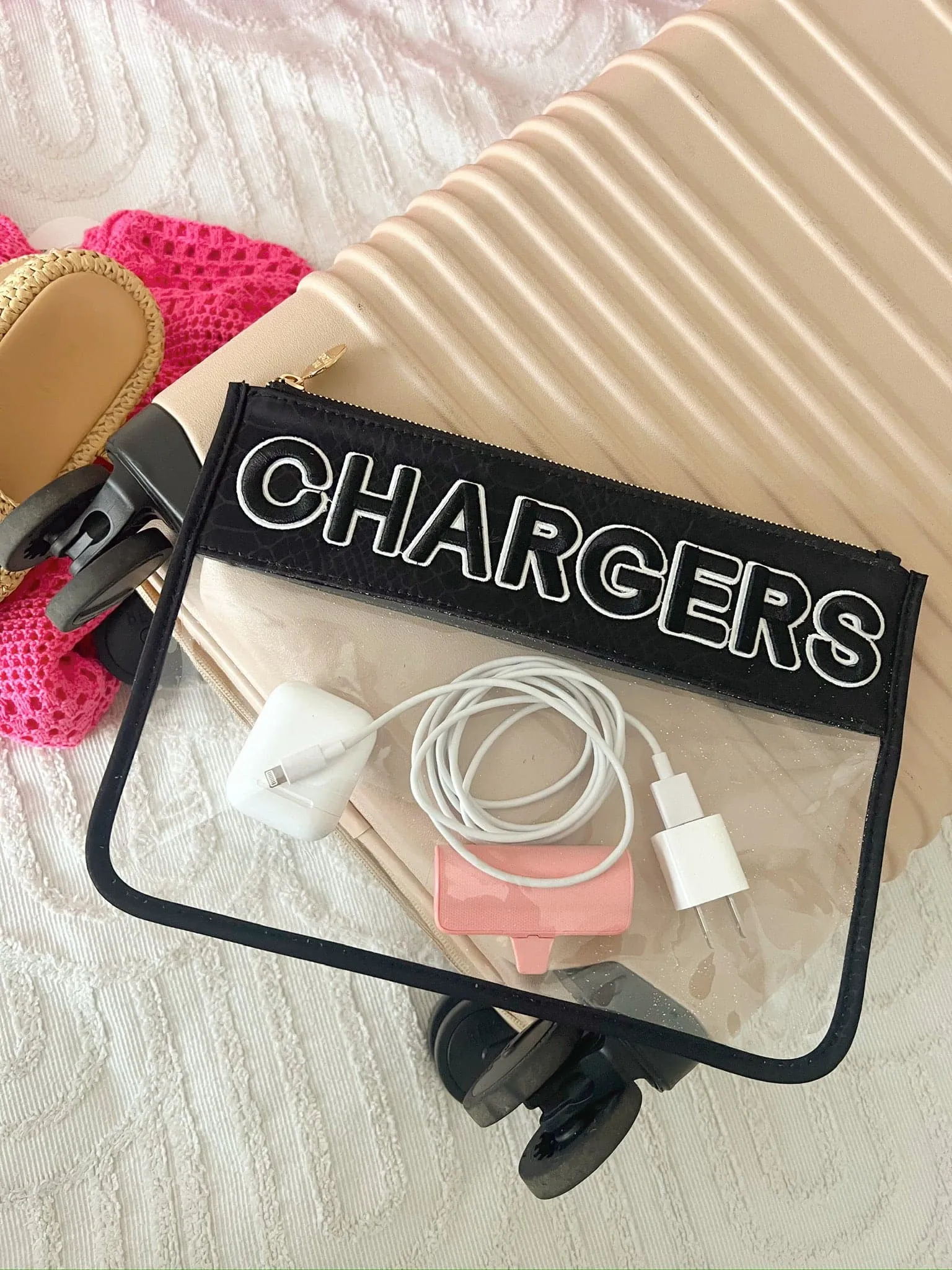 Chargers Clear Pouch - Black