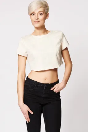 Chic Embossed Pattern Crop Top