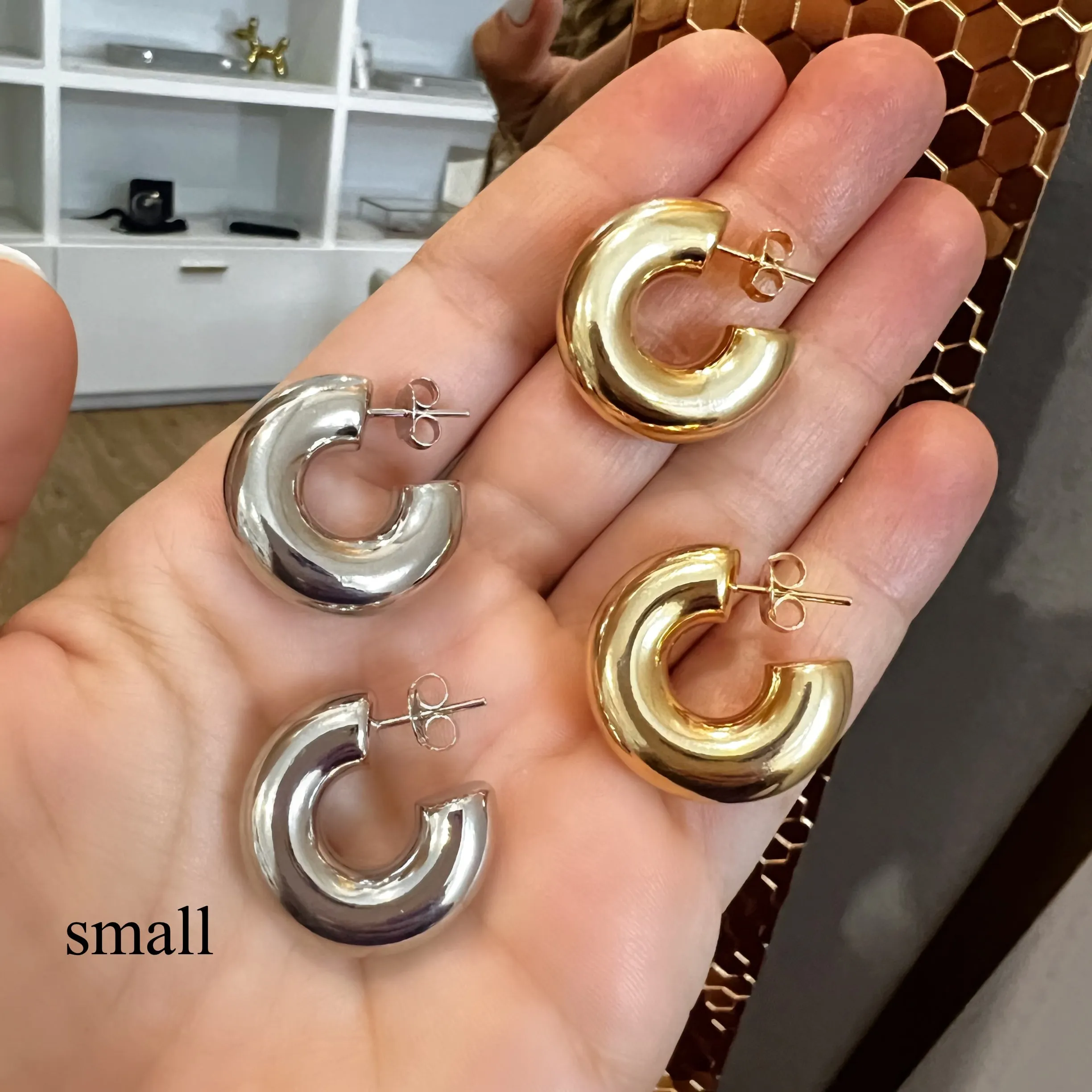 Chubby Open Back Hoop Earrings