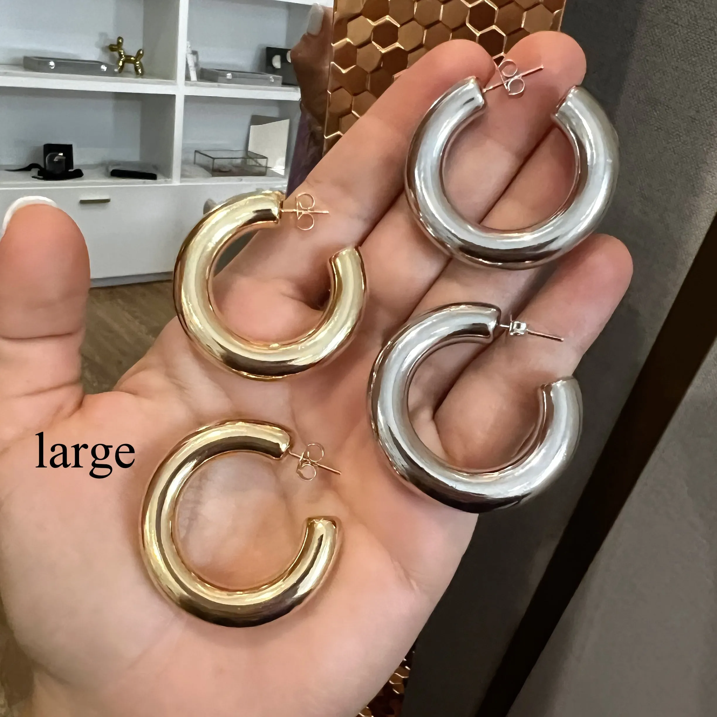 Chubby Open Back Hoop Earrings