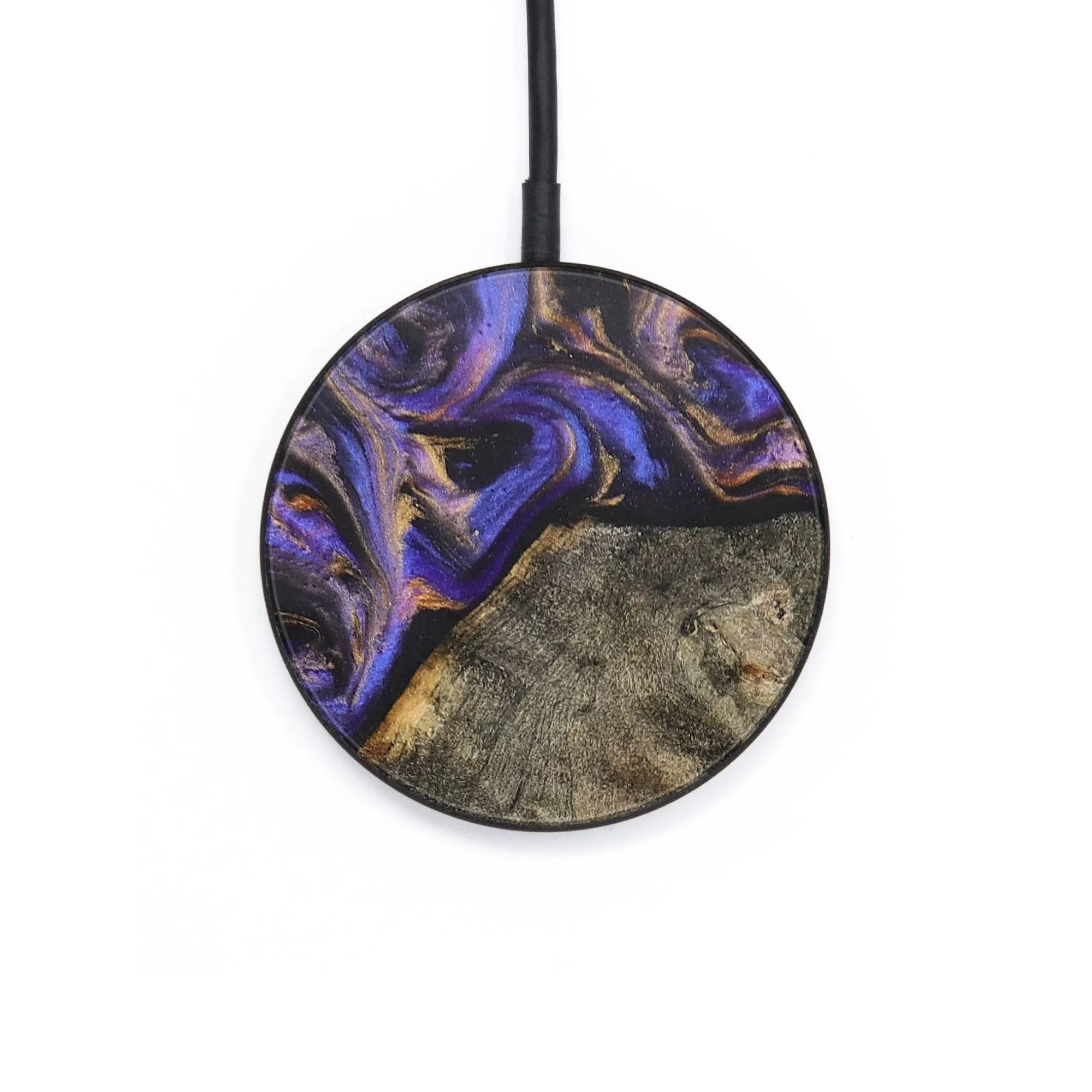 Circle Wood Resin Wireless Charger - Ainsley (Purple, 702898)