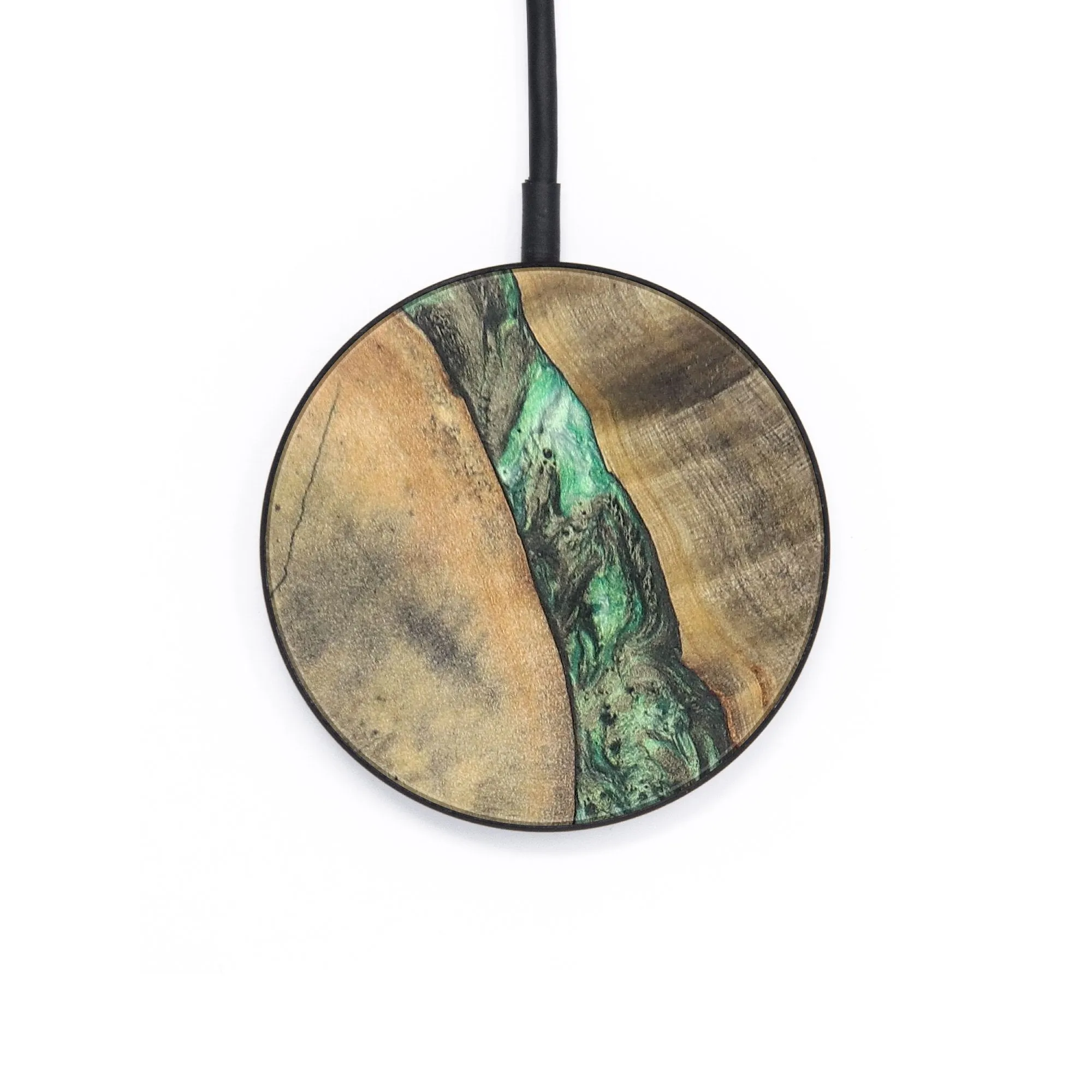 Circle Wood Resin Wireless Charger - Bria (Green, 696215)