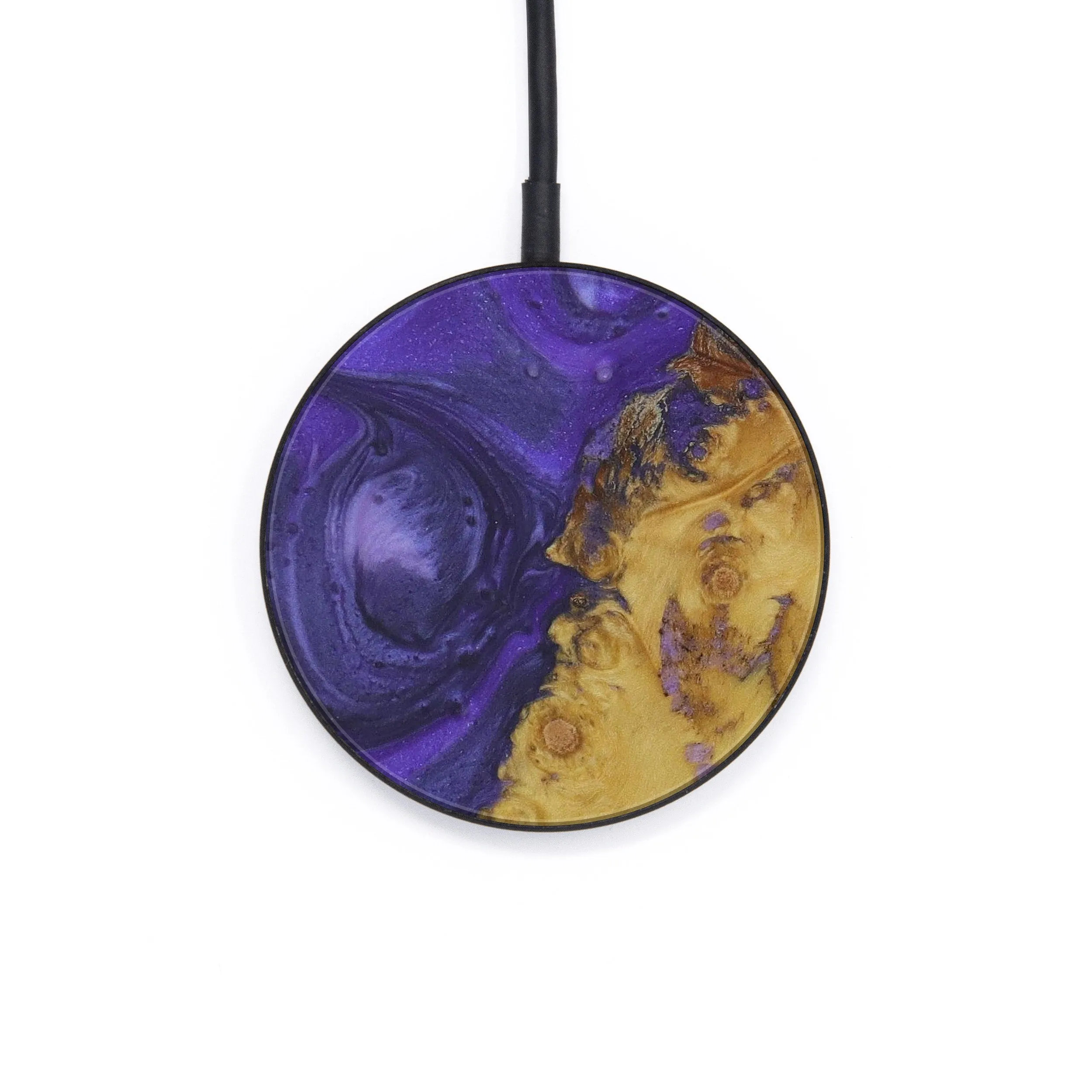 Circle Wood Resin Wireless Charger - Darline (Purple, 579339)