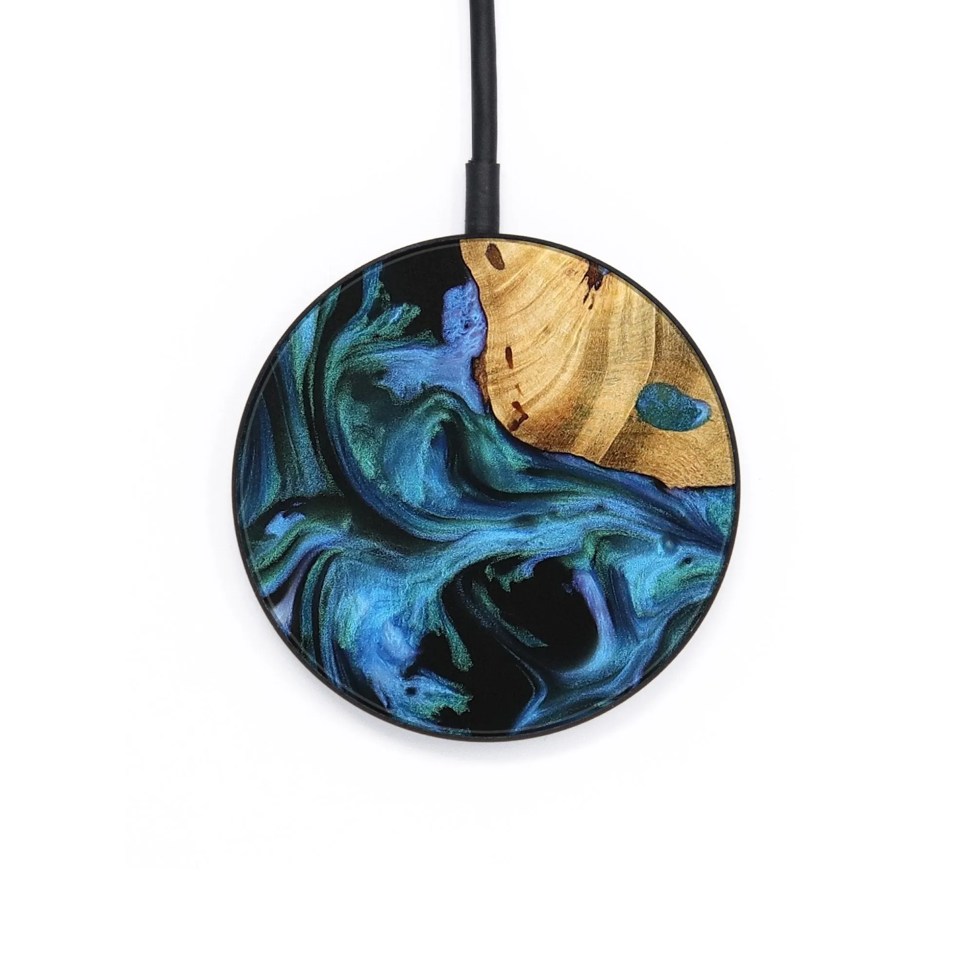 Circle Wood Wireless Charger - Caritta (Blue, 732460)