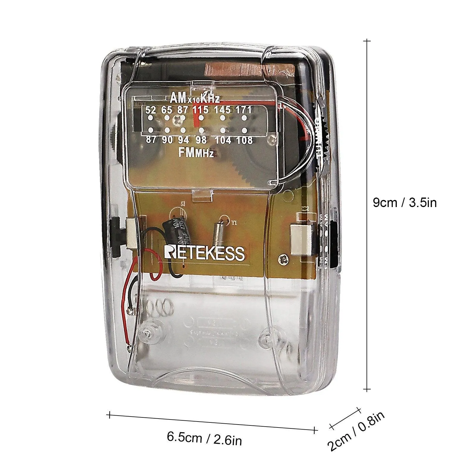 CLEAR AM/FM POCKET RADIO