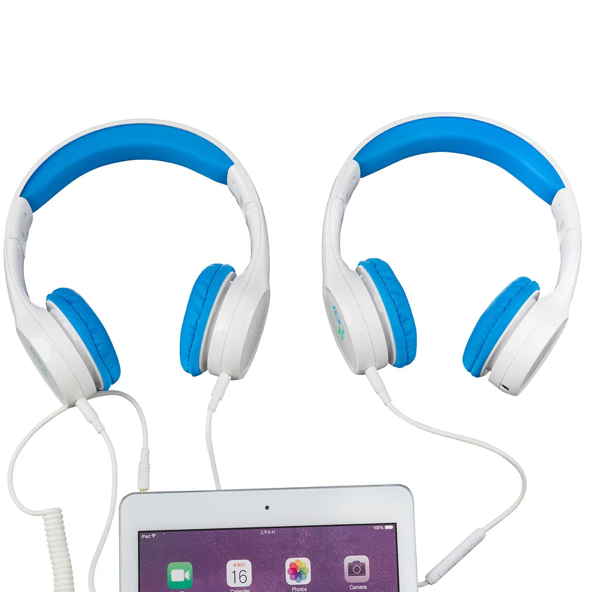 Clevy Kids Headphone - Hearsafe Volume Limiting Children's Headphones - Including Mic and Spiral Cable!