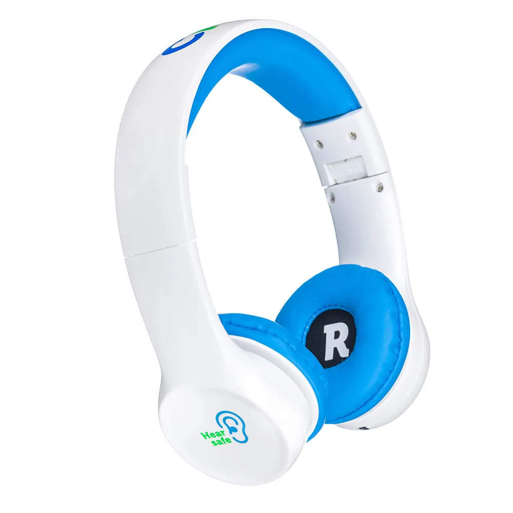 Clevy Kids Headphone - Hearsafe Volume Limiting Children's Headphones - Including Mic and Spiral Cable!