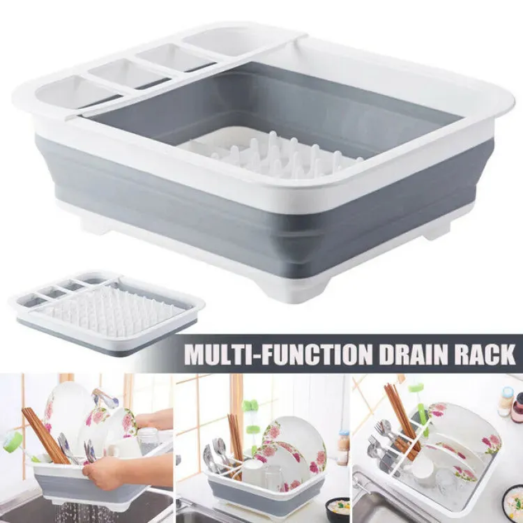 Collapsible Dish Drying Rack Portable Dish Drainer Dinnerware Organizer Kitchen RV Campers Storage