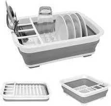 Collapsible Dish Drying Rack Portable Dish Drainer Dinnerware Organizer Kitchen RV Campers Storage