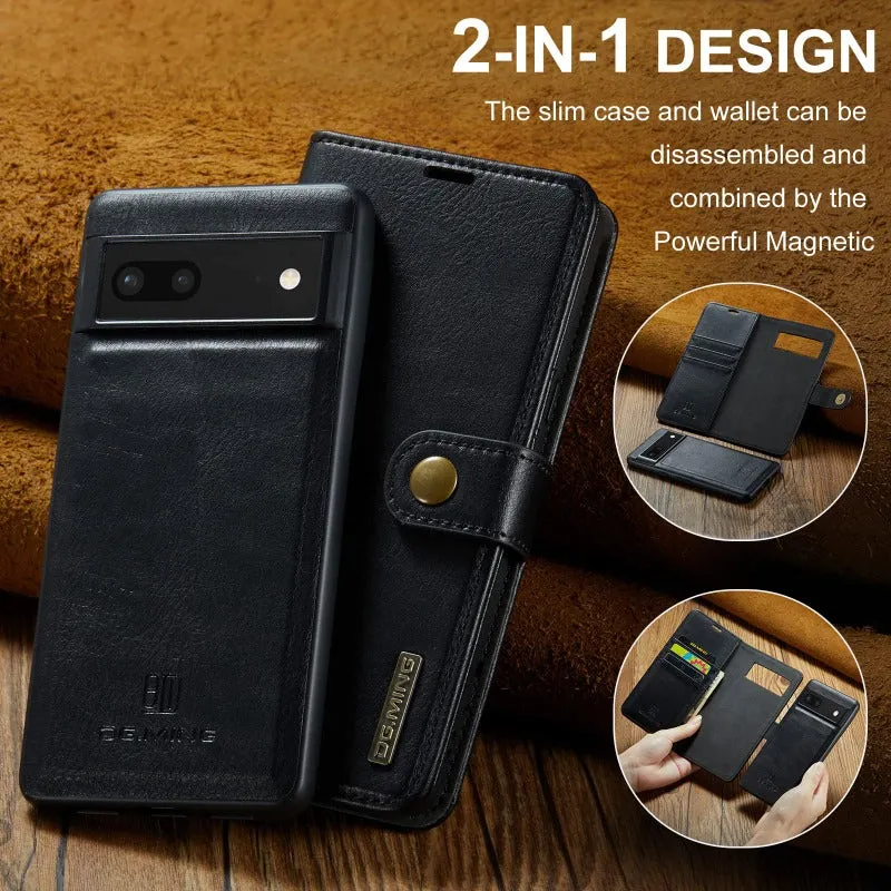 Detachable Magnetic Flip Business PU Leather Wallet Card Case For Google Pixel 87