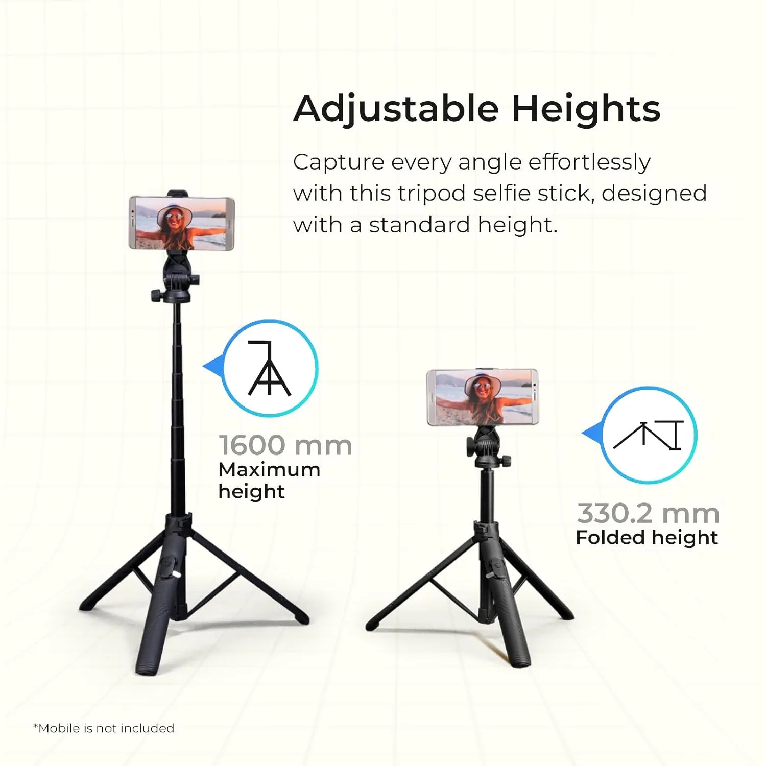 Digitek (DTR-525 SS) Portable Long Tripod Selfie Stick with 3 Legs Tripod