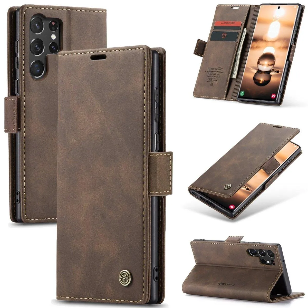 Dira Retro Leather Wallet Galaxy Case