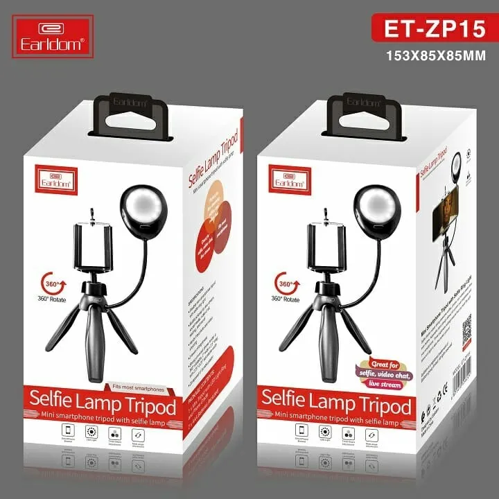 Earldom (ET-ZP15) 360 Degree Rotate Mini Smartphone Tripod with Selfie Lamp