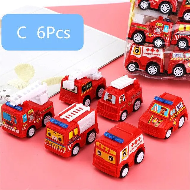 Exciting Pull Back Mini Car Models - Fire Truck & Engineering Vehicles | Perfect Diecast Toy Gift for Kids at Giggly Groves