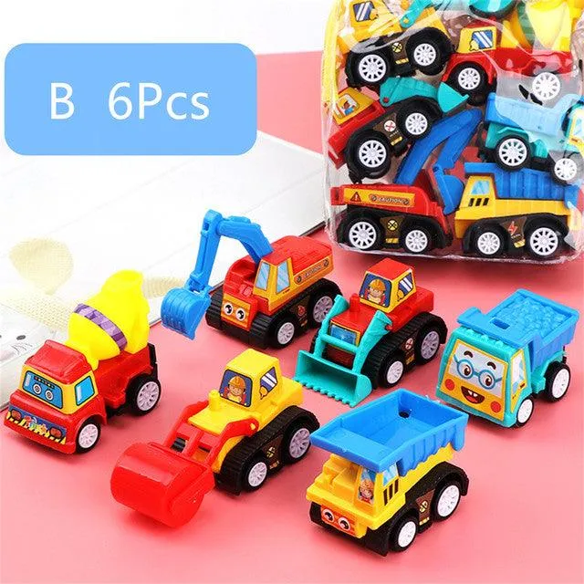 Exciting Pull Back Mini Car Models - Fire Truck & Engineering Vehicles | Perfect Diecast Toy Gift for Kids at Giggly Groves