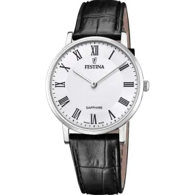 Festina Swiss Made Leather Analog Mens Watch I Model F20012/2 Quartz Movement