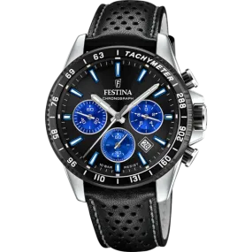 Festina Timeless Chronograph Leather Chronograph Mens Watch I Model F20561/6 Quartz Movement