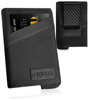 Fidelo Wallet Case for Carbon Aluminum Pop Up Wallet & Ballistic Nylon Black