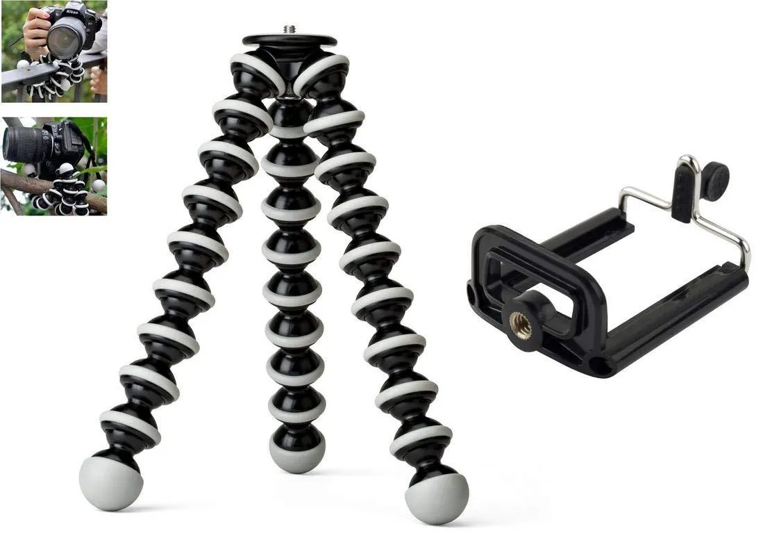 Flexible Gorilla pod Tripod with Mobile Attachment 13 inch for DSLR, Action Cameras & Smartphones