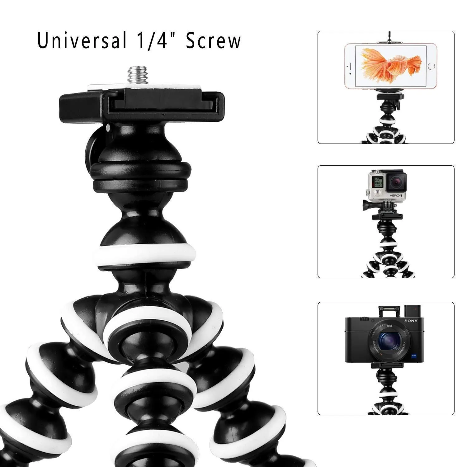 Flexible Gorilla pod Tripod with Mobile Attachment 13 inch for DSLR, Action Cameras & Smartphones