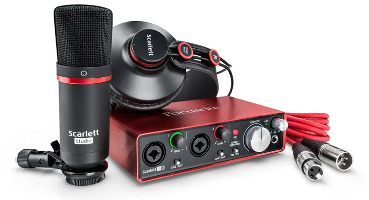 Focusrite Scarlett 2i2 Studio G3 USB Interface w/ Mic & Headphones