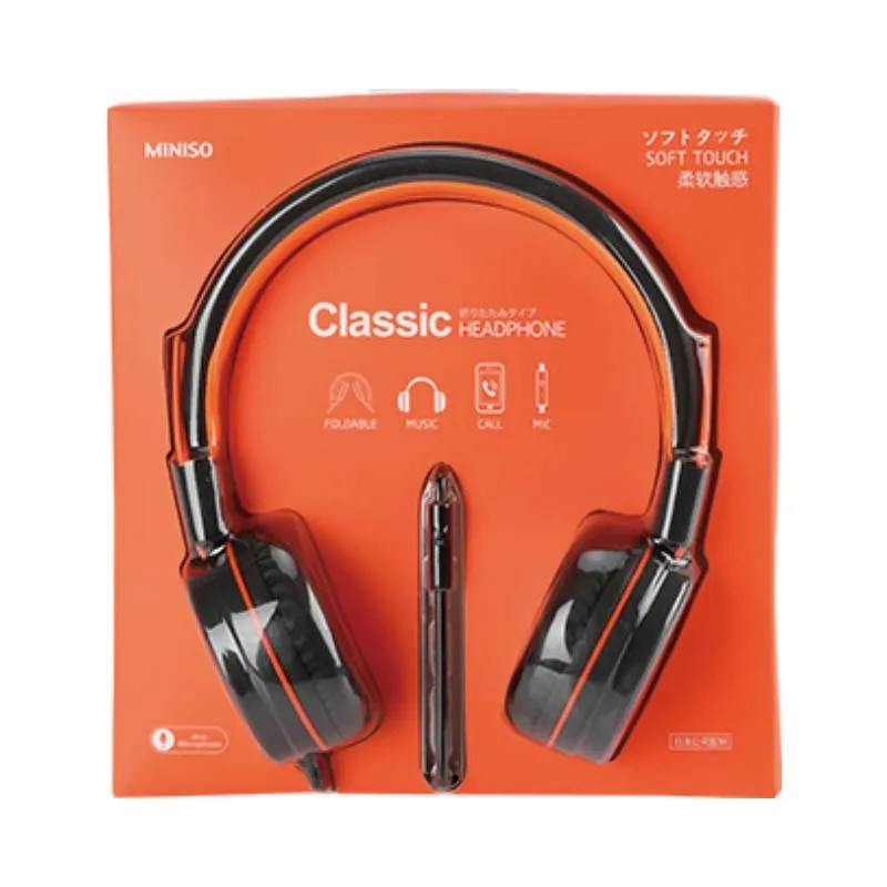 Foldable Head Phone (Orange Black)