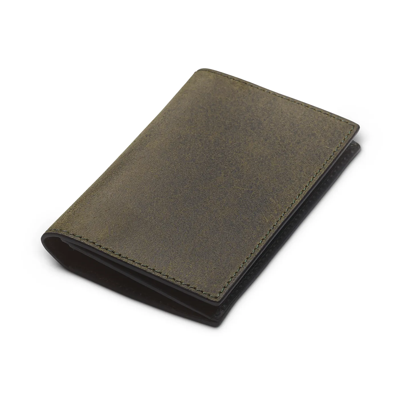 Folded Card Case Green Rough-Out Suede