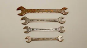 Four Vintage Mercedes Benz Double Open Ended Spanners By Heyco And Matador