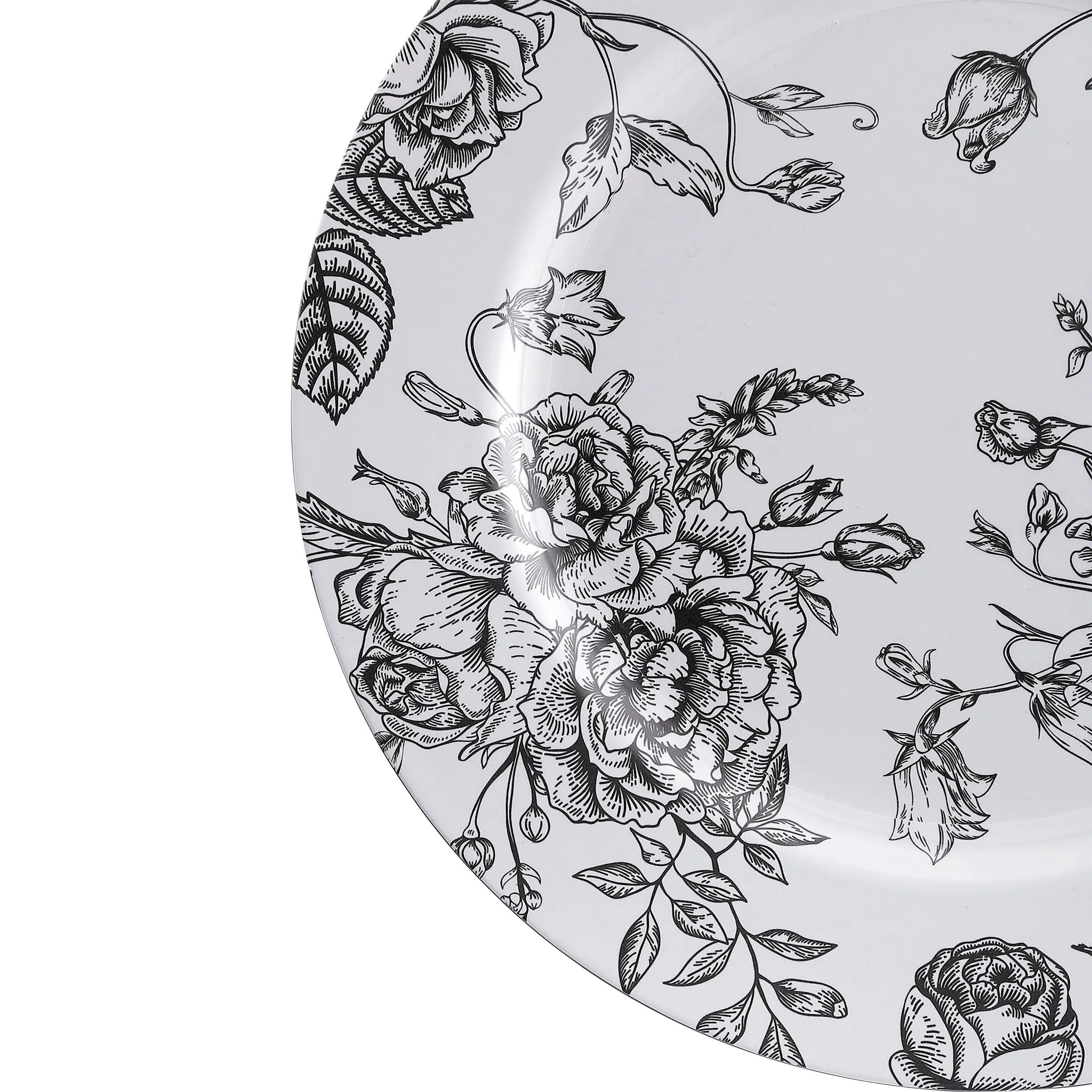 French Toile Acrylic Charger Plate - Black