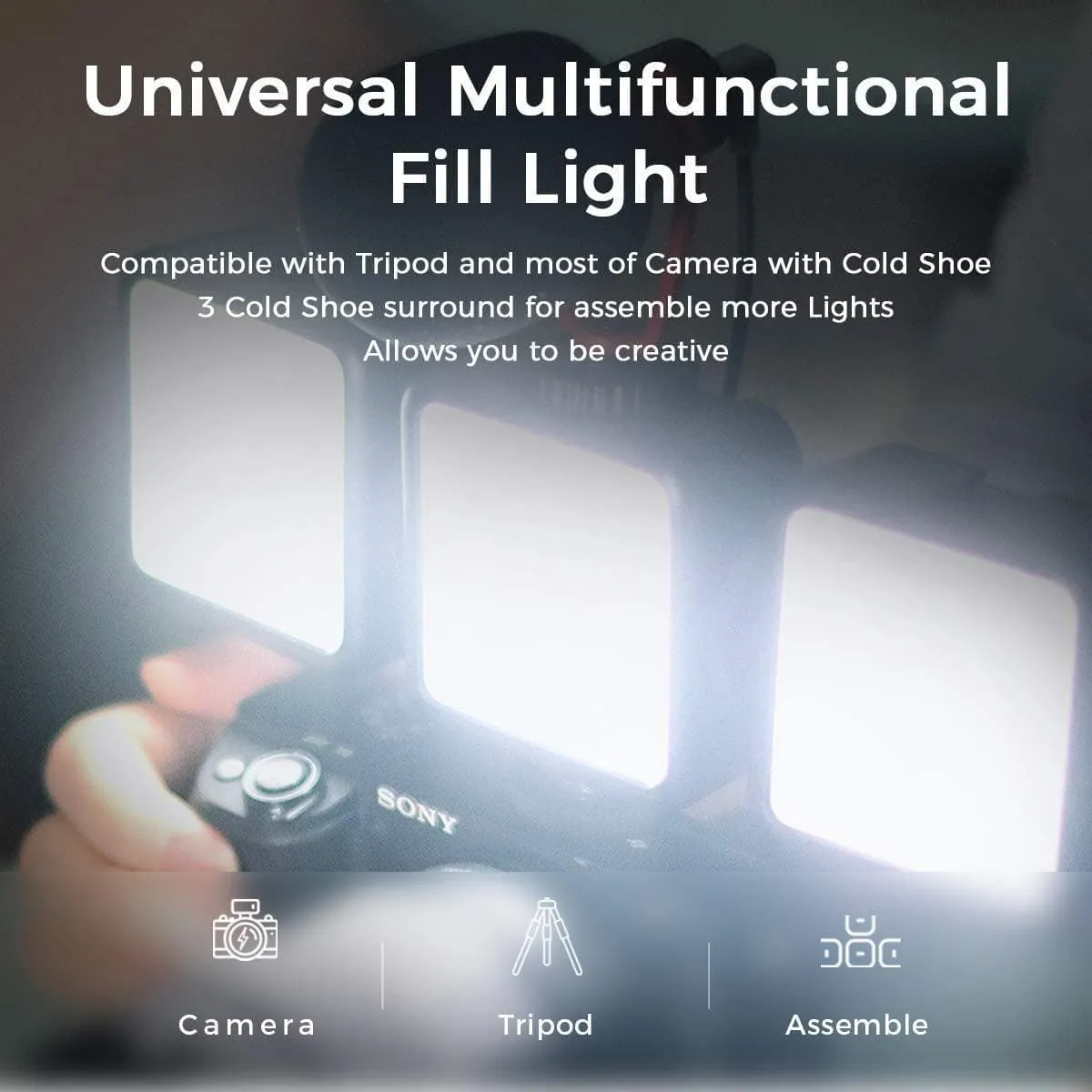 Full-color RGB fill light pocket light 6w, built-in 2000mah rechargeable battery, LED camera light, 20 scene modes, 0-100% stepless dimming, 2500-9000K, VLOG fill light live light with magnet adsorption function