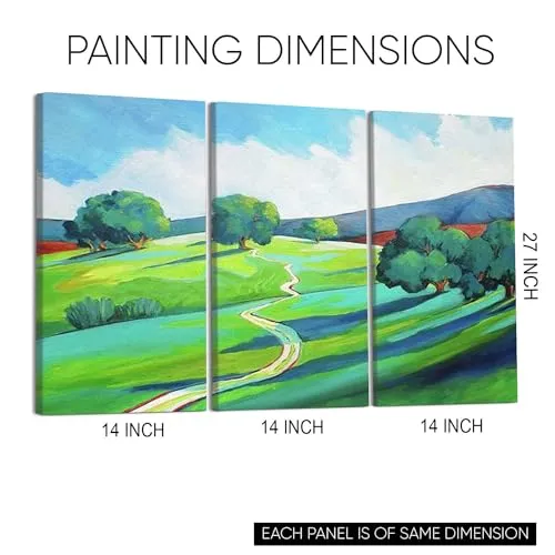 GADGETS WRAP Canvas Gallery Wrap Framed for Home Office Studio Living Room Decoration (3Part, 14x27inch Each) - Los Altos Hills Open Space