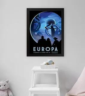 GADGETS WRAP Printed Photo Frame Matte Painting for Home Office Studio Living Room Decoration (11x17inch Black Framed) - Europa Poster