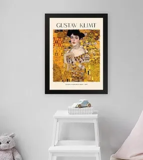 GADGETS WRAP Printed Photo Frame Matte Painting for Home Office Studio Living Room Decoration (11x17inch Black Framed) - Gustav Klimt Portrait Of Adele Poster