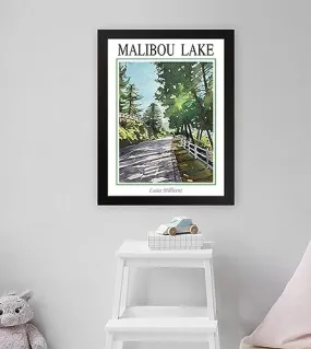 GADGETS WRAP Printed Photo Frame Matte Painting for Home Office Studio Living Room Decoration (11x17inch Black Framed) - Malibou Lake Poster #5