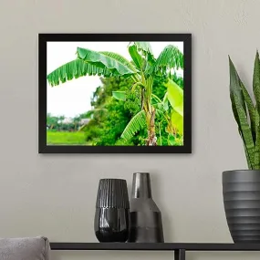 GADGETS WRAP Printed Photo Frame Matte Painting for Home Office Studio Living Room Decoration (11x9inch Black Framed) - Banana Tree