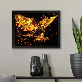 GADGETS WRAP Printed Photo Frame Matte Painting for Home Office Studio Living Room Decoration (11x9inch Black Framed) - Flame Eagle