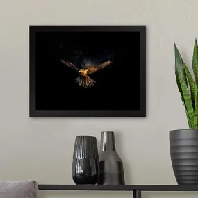 GADGETS WRAP Printed Photo Frame Matte Painting for Home Office Studio Living Room Decoration (11x9inch Black Framed) - Golden Eagle