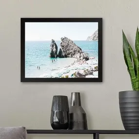 GADGETS WRAP Printed Photo Frame Matte Painting for Home Office Studio Living Room Decoration (11x9inch Black Framed) - Monterosso A Mare Art Print