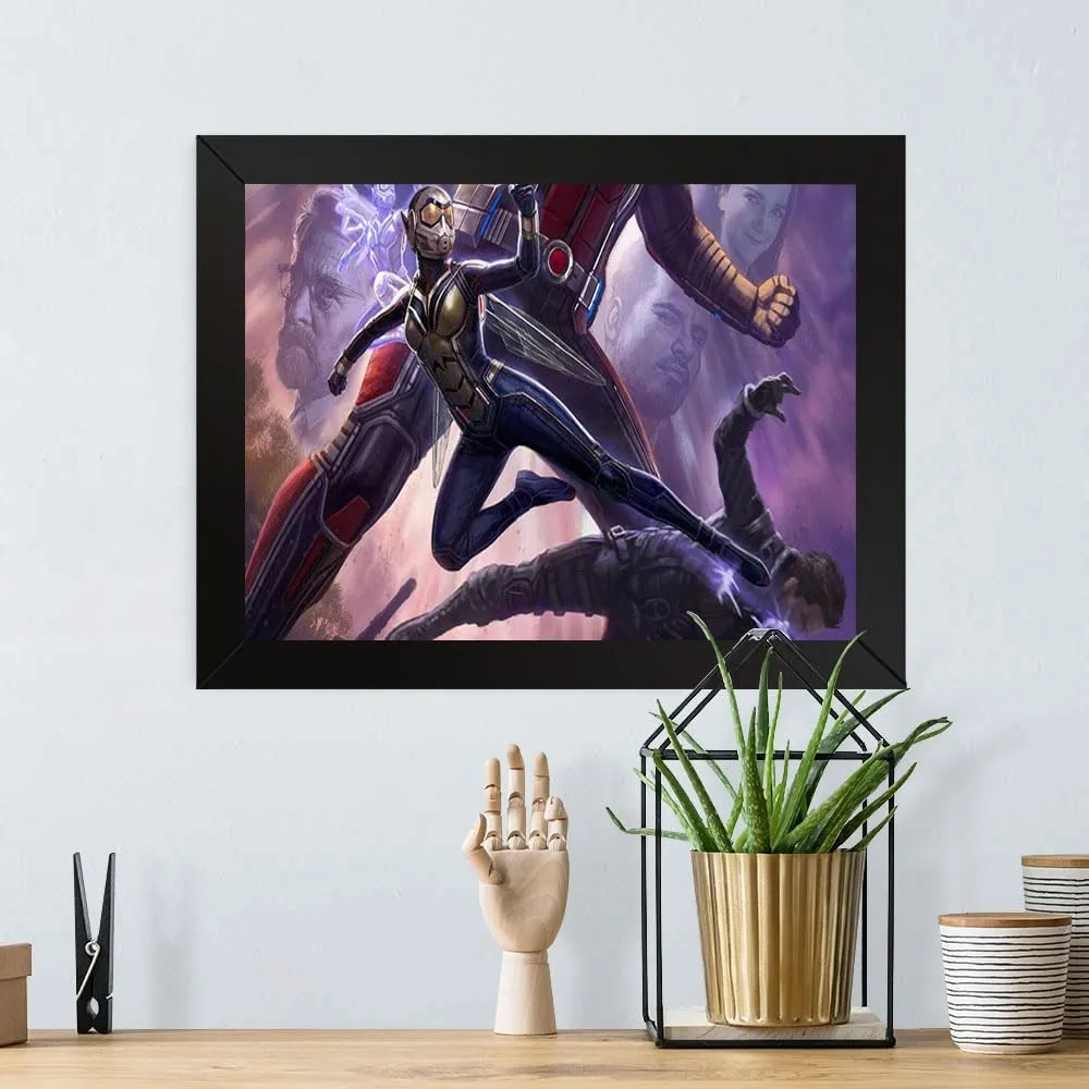 GADGETS WRAP Printed Photo Frame Matte Painting for Home Office Studio Living Room Decoration (17x11inch Black Framed) - Action Scence Ant Man And The Wasp