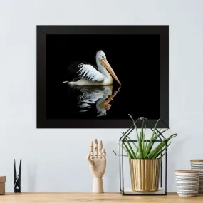 GADGETS WRAP Printed Photo Frame Matte Painting for Home Office Studio Living Room Decoration (17x11inch Black Framed) - Australia Pelican