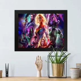 GADGETS WRAP Printed Photo Frame Matte Painting for Home Office Studio Living Room Decoration (17x11inch Black Framed) - Avengers End Game Team5