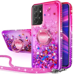 Galaxy S21 Plus Pink Glitter Case | S21  Glitter Case for Women