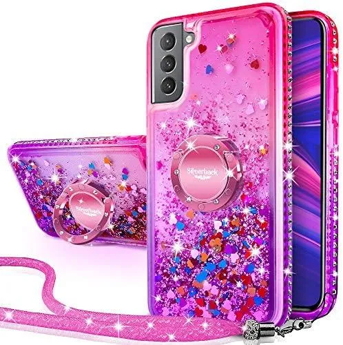 Galaxy S21 Plus Pink Glitter Case | S21  Glitter Case for Women