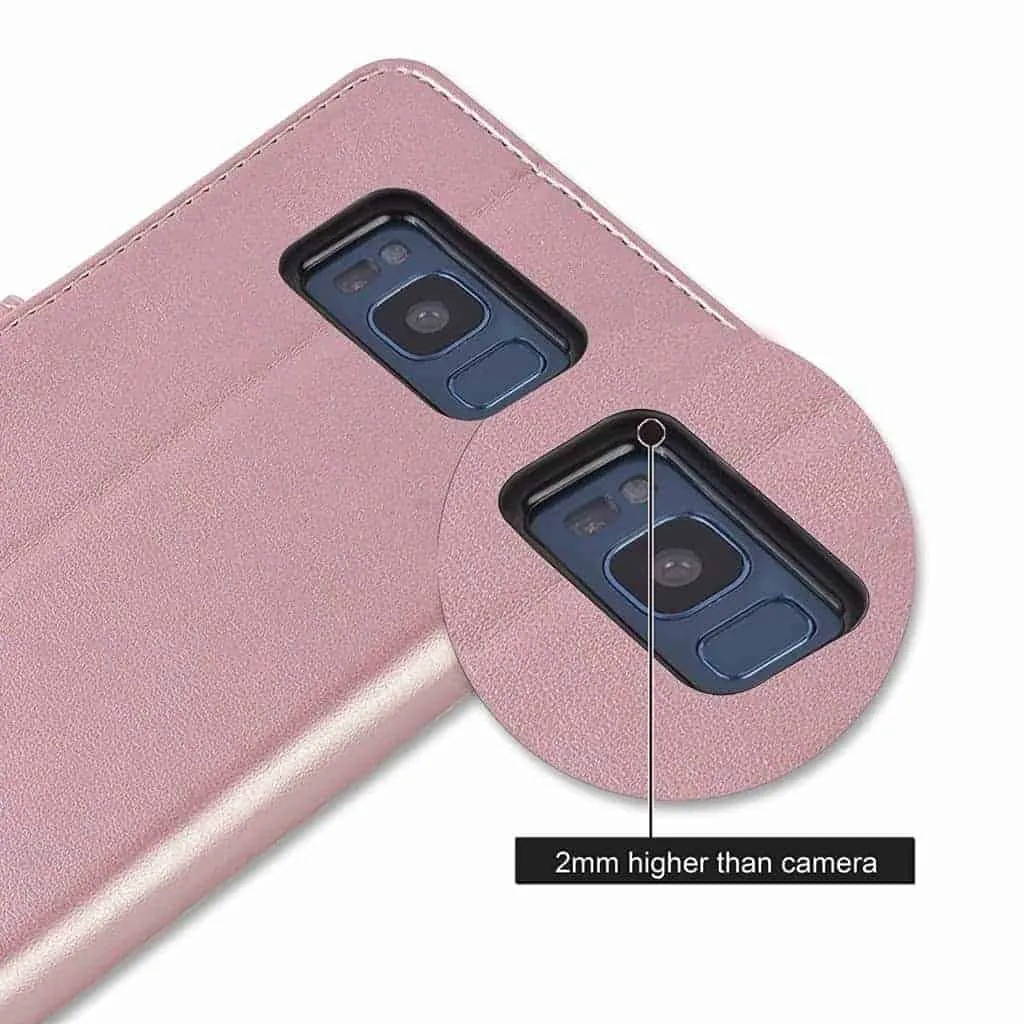 Galaxy S8 Plus Wallet Case Pink Luxury Leather Protective Case