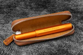 Galen Leather 1 Pen Case for Kaweco - Pocket Pen in Crazy Horse Brown