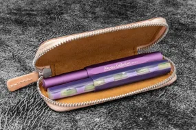 Galen Leather 2 Pen Case for Kaweco - Pocket Pen in Undyed Leather