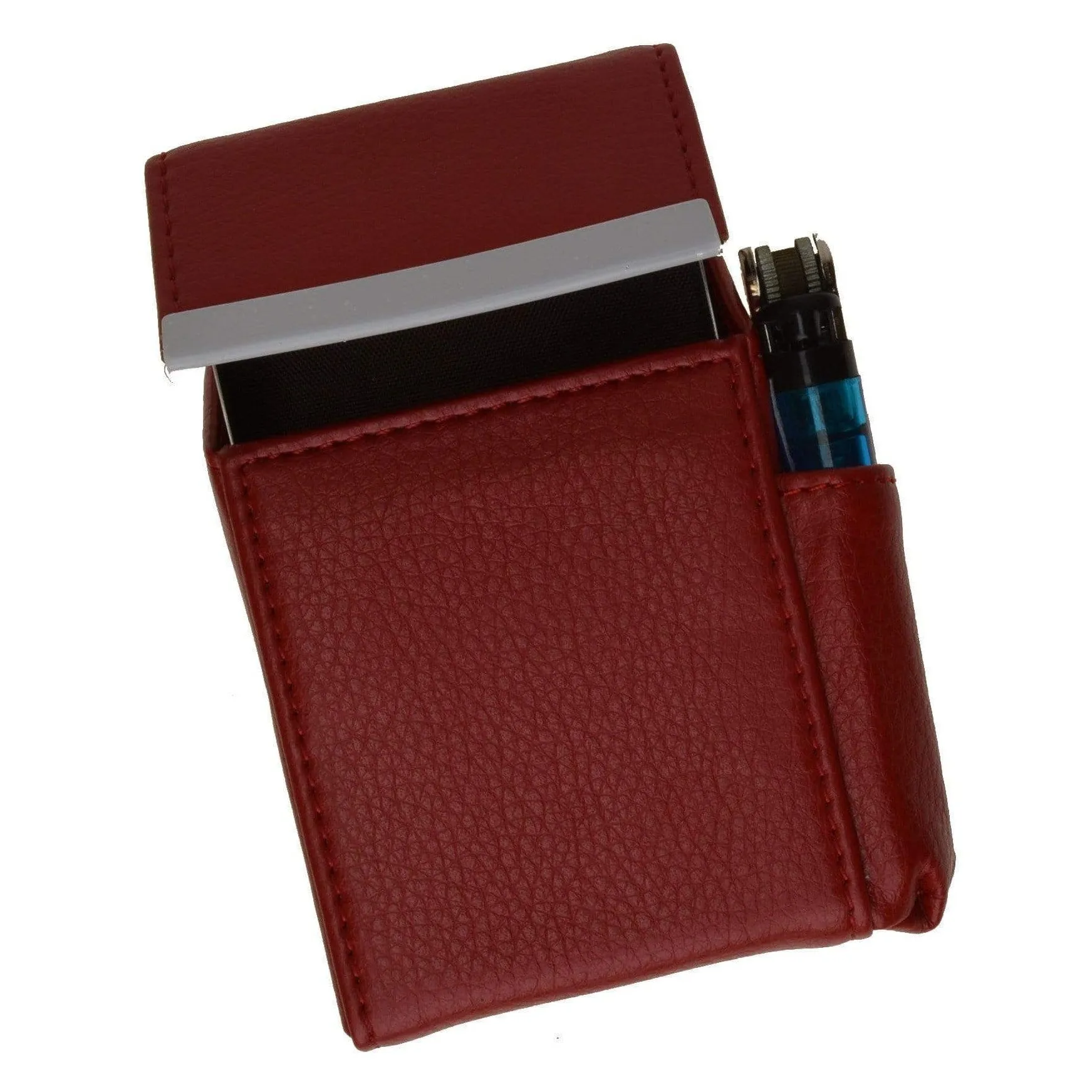 Genuine Leather Cigarette Case Holder with Lighter Pocket 92812 (C)