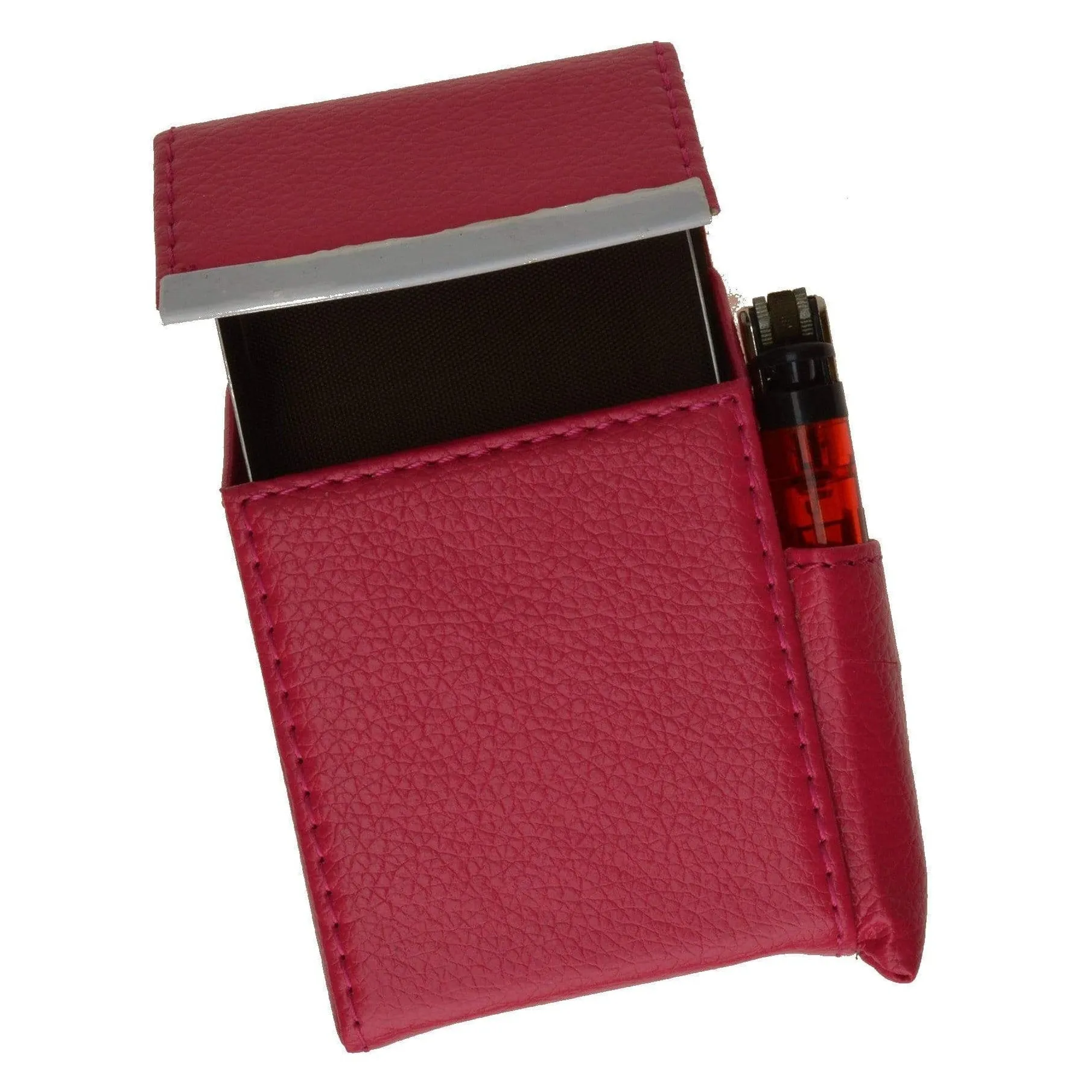 Genuine Leather Cigarette Case Holder with Lighter Pocket 92812 (C)